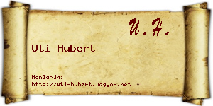Uti Hubert névjegykártya